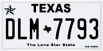 TX license plate DLM7793