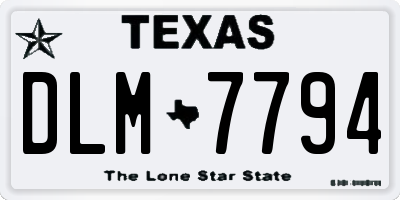 TX license plate DLM7794
