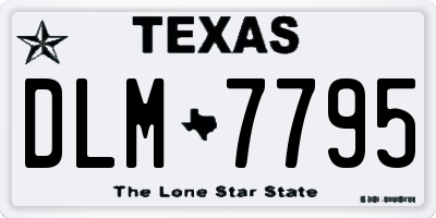 TX license plate DLM7795