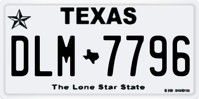 TX license plate DLM7796