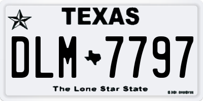 TX license plate DLM7797