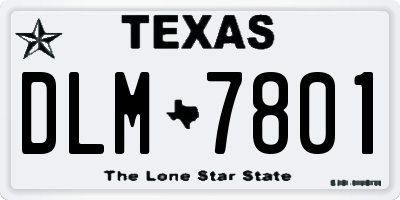 TX license plate DLM7801