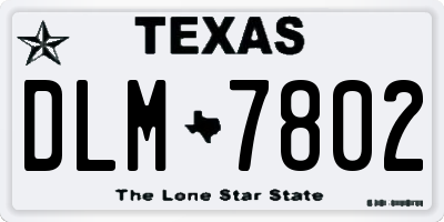 TX license plate DLM7802