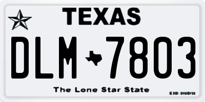 TX license plate DLM7803