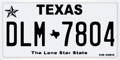 TX license plate DLM7804