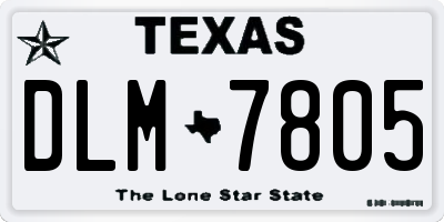 TX license plate DLM7805