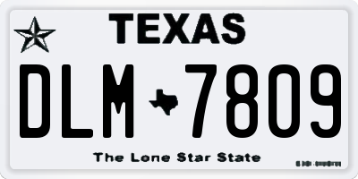 TX license plate DLM7809
