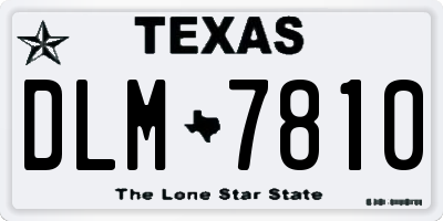 TX license plate DLM7810