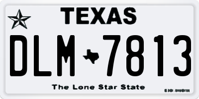 TX license plate DLM7813