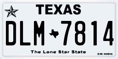 TX license plate DLM7814