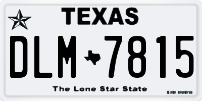 TX license plate DLM7815