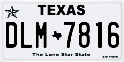 TX license plate DLM7816