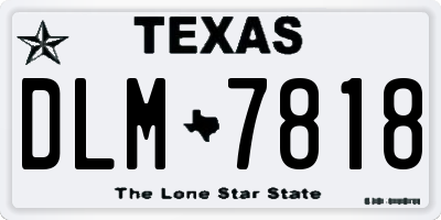 TX license plate DLM7818
