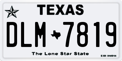 TX license plate DLM7819