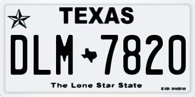 TX license plate DLM7820