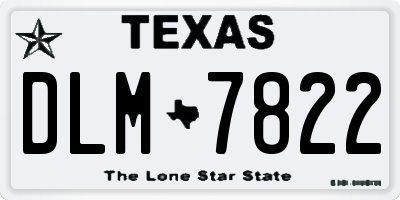 TX license plate DLM7822
