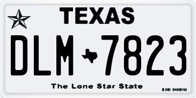 TX license plate DLM7823