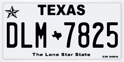 TX license plate DLM7825