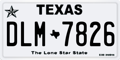 TX license plate DLM7826