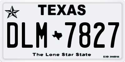 TX license plate DLM7827