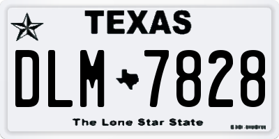 TX license plate DLM7828