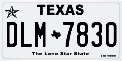 TX license plate DLM7830