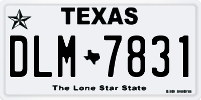 TX license plate DLM7831