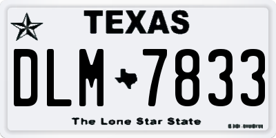 TX license plate DLM7833