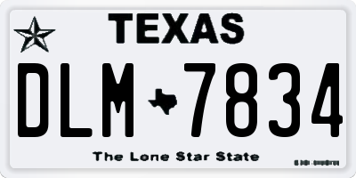 TX license plate DLM7834