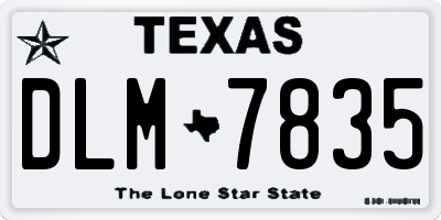 TX license plate DLM7835