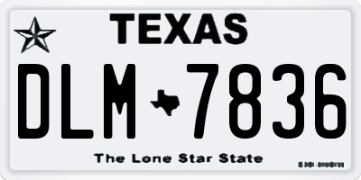 TX license plate DLM7836