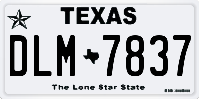 TX license plate DLM7837
