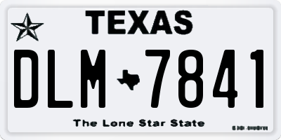 TX license plate DLM7841