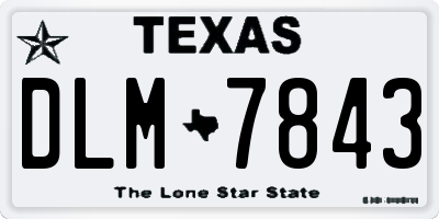 TX license plate DLM7843