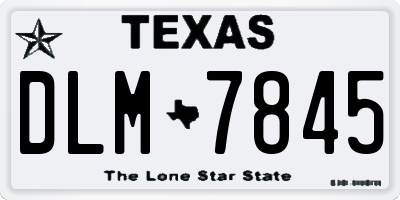 TX license plate DLM7845