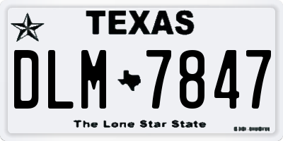 TX license plate DLM7847