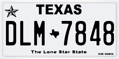TX license plate DLM7848