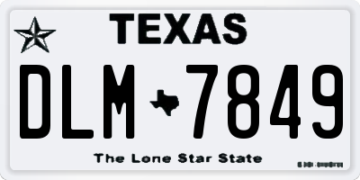 TX license plate DLM7849