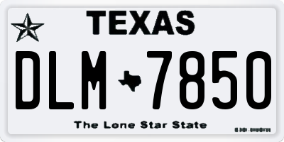 TX license plate DLM7850