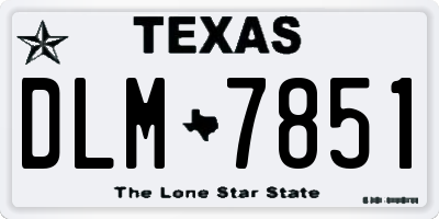 TX license plate DLM7851