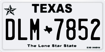 TX license plate DLM7852