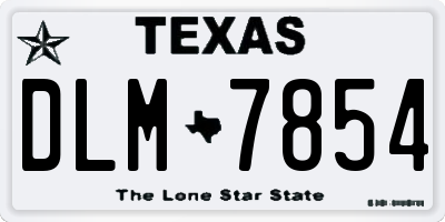 TX license plate DLM7854
