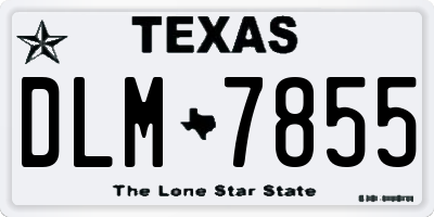TX license plate DLM7855