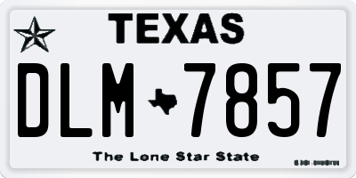 TX license plate DLM7857