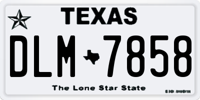 TX license plate DLM7858