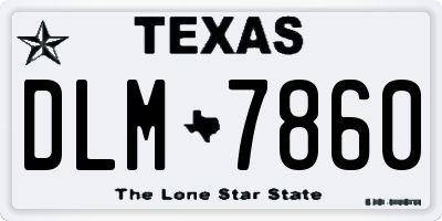 TX license plate DLM7860