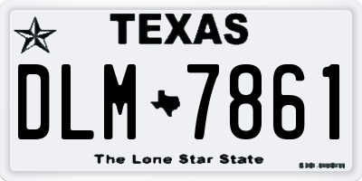 TX license plate DLM7861