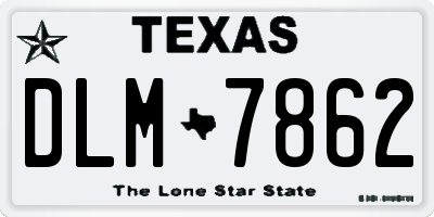 TX license plate DLM7862