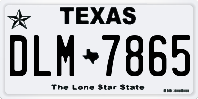 TX license plate DLM7865