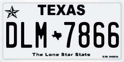 TX license plate DLM7866